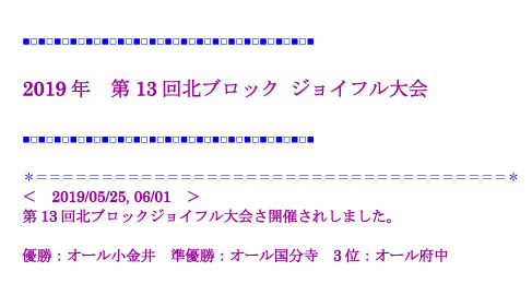 東京都北ブロックジョイフル大会