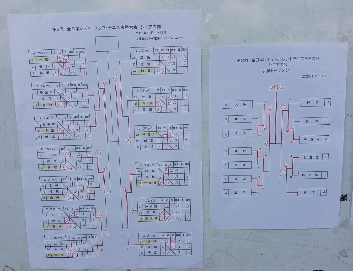 全日本レディースソフトテニス決勝大会シニアの部　大会結果